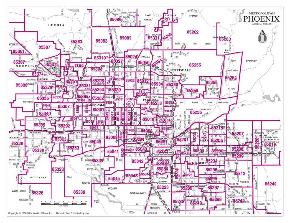 orașul Phoenix cod poștal hartă