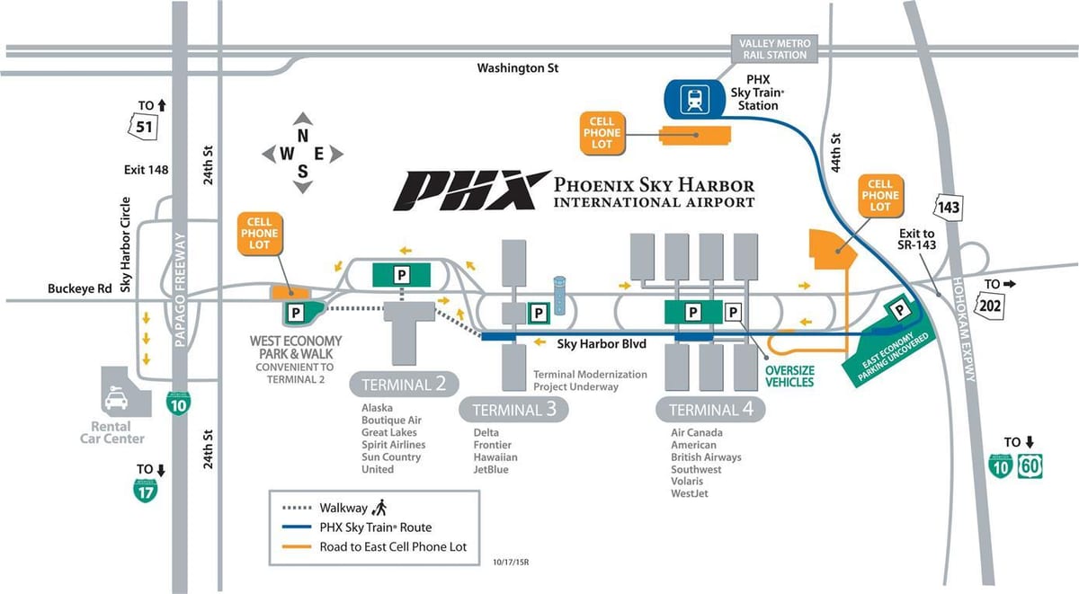 harta Phoenix aeroport