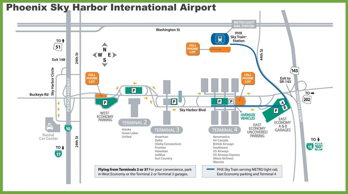 Phoenix aeroport poarta hartă