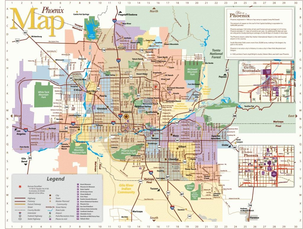 Phoenix rute de autobuz hartă