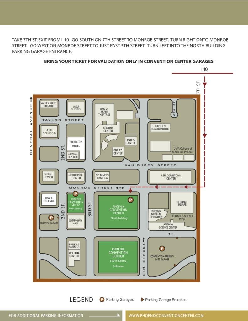 harta Phoenix convention center