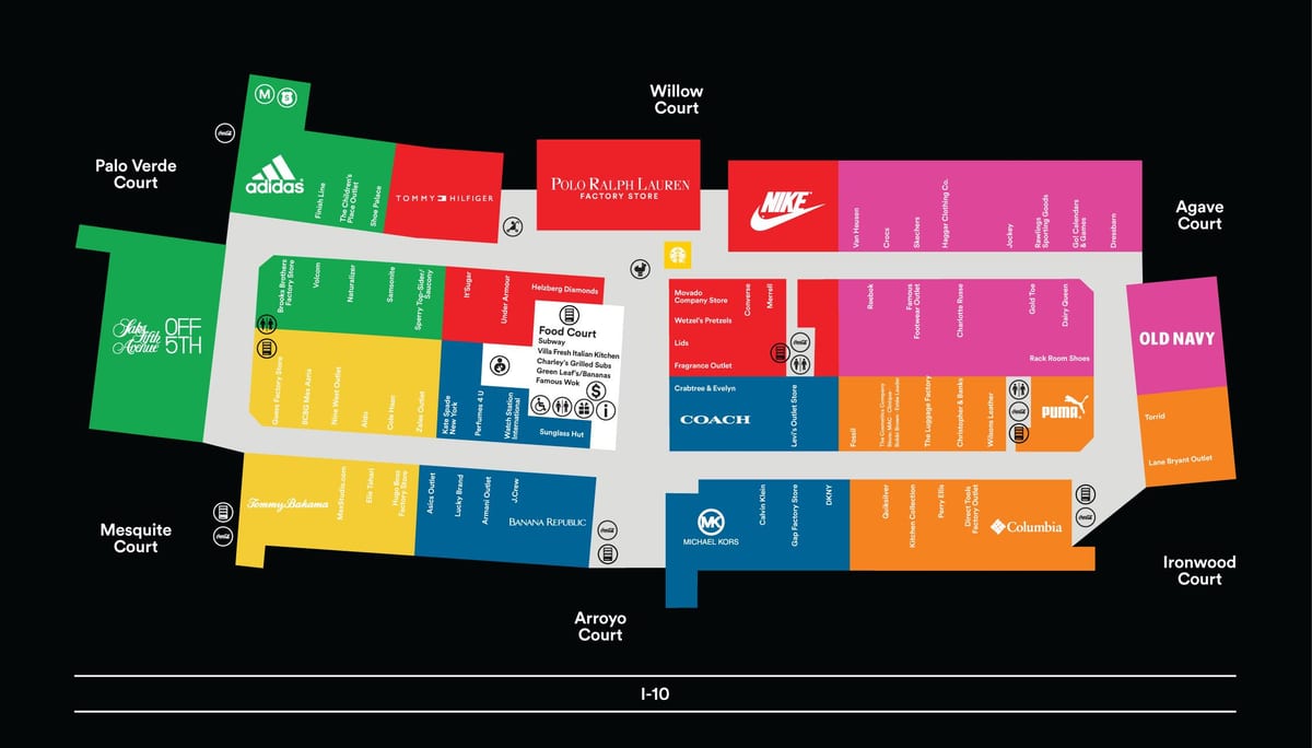 Phoenix premium outlet hartă
