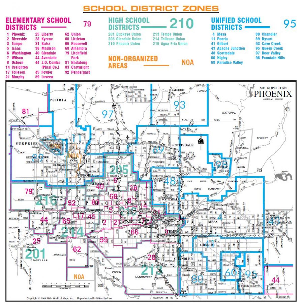 Phoenix union high school district hartă