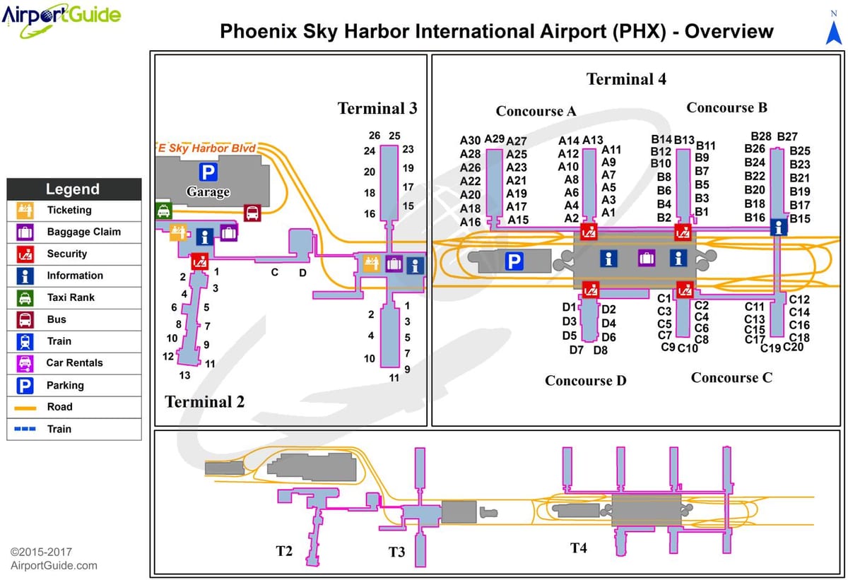 phx terminal hartă