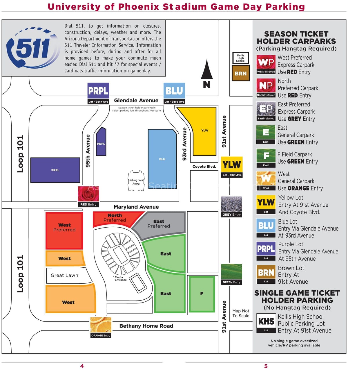 parcare harta university of Phoenix stadium