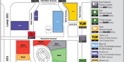 Parcare harta university of Phoenix stadium